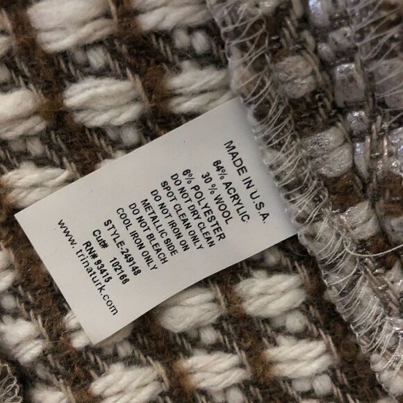 Trina Turk Tweed Fringe Trim Jewel clasp jacket XS - Picture 6 of 7